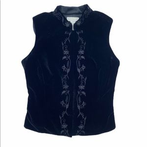 Vintage Ann Taylor Velvet black detailed vest